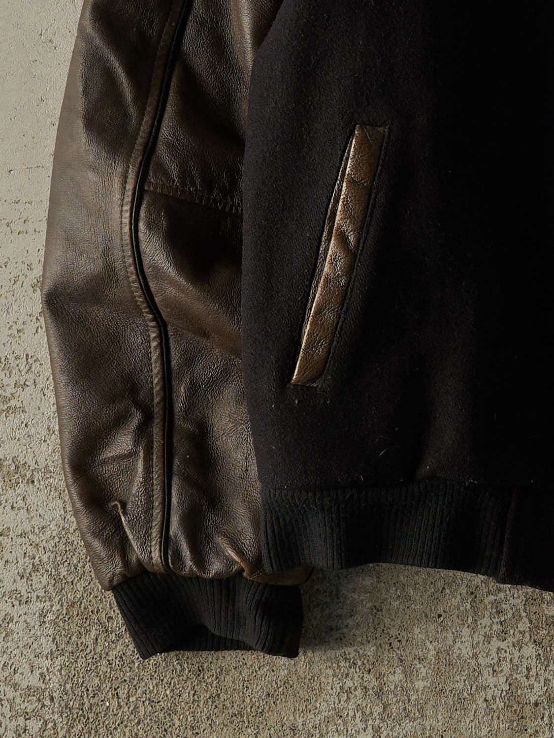 Vintage 90s Black & Brown Embroidered Varsity Jacket (M/L)