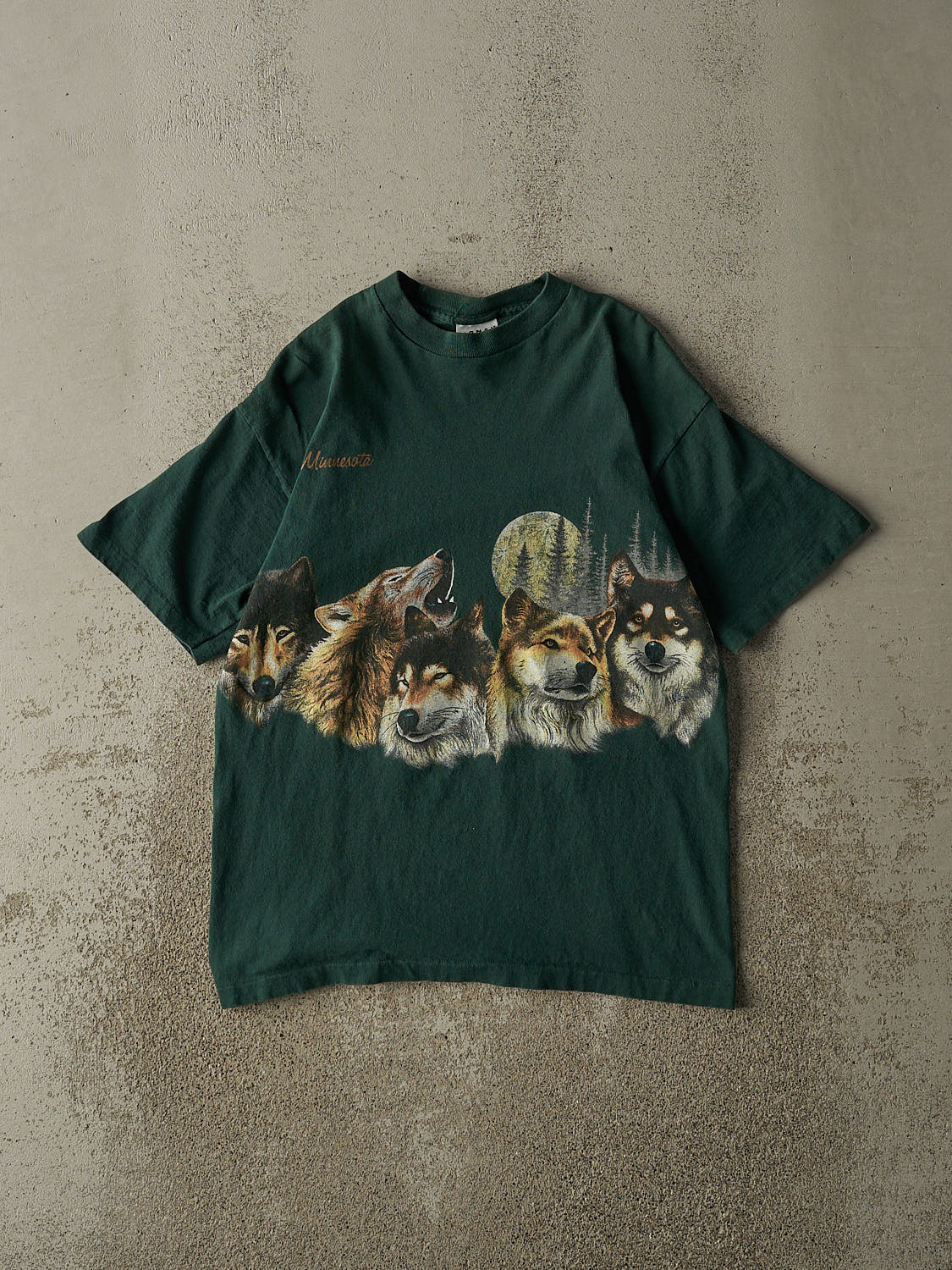 Vintage 90s Green Minnesota Nature Single Stitch Tee (S/M)