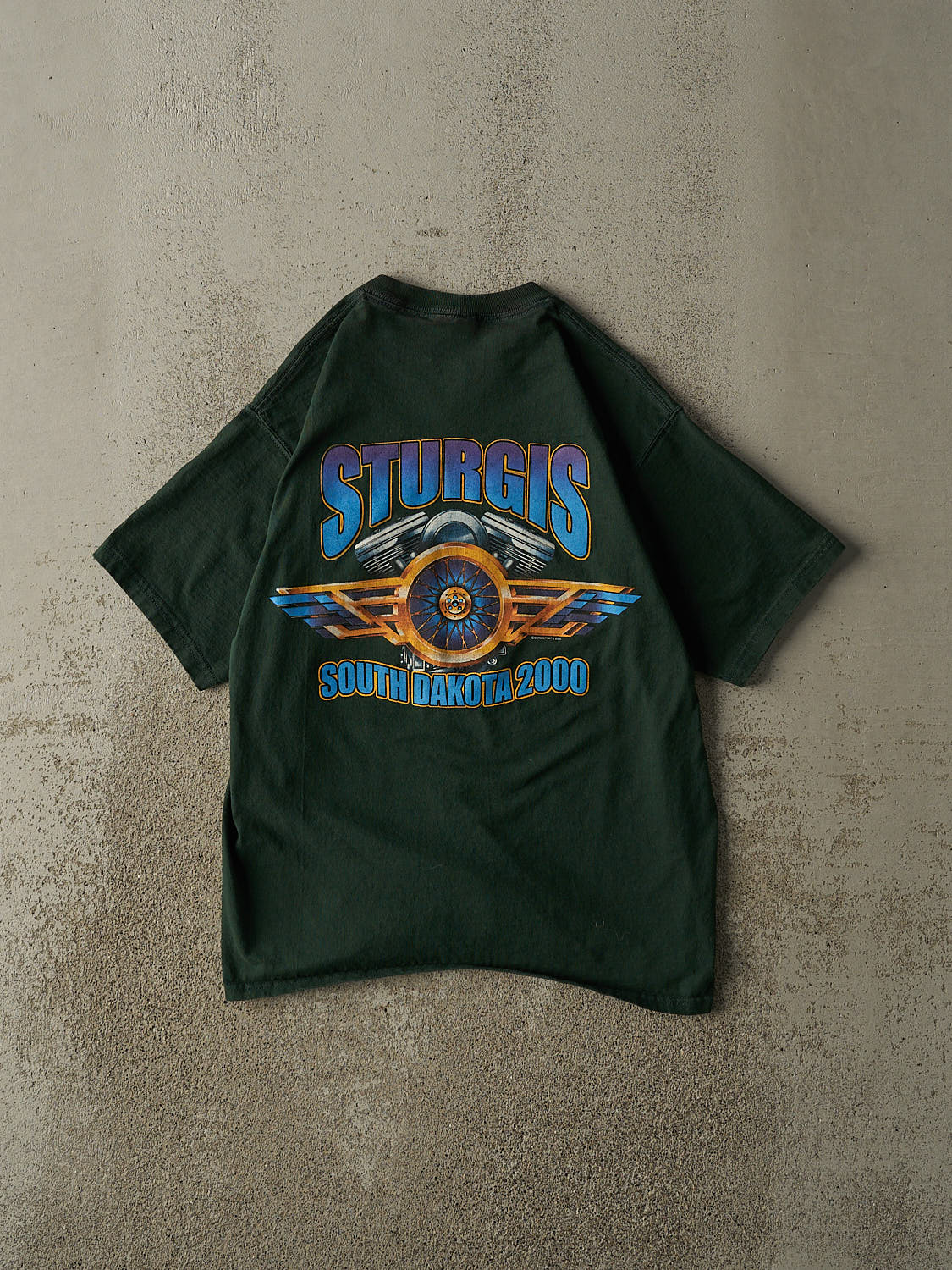 Vintage 00' Green Sturgis Bike Week Tee (S/M)