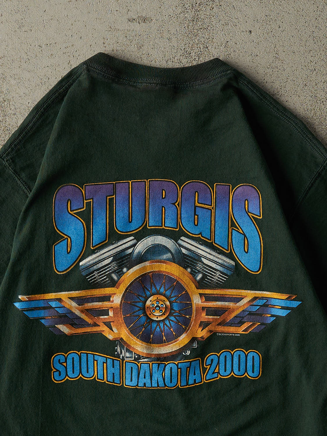 Vintage 00' Green Sturgis Bike Week Tee (S/M)