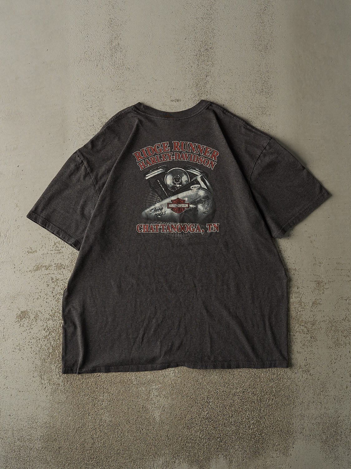 Vintage 11' Charcoal Grey Harley Davidson Chattanooga TN Tee (XL/XXL)