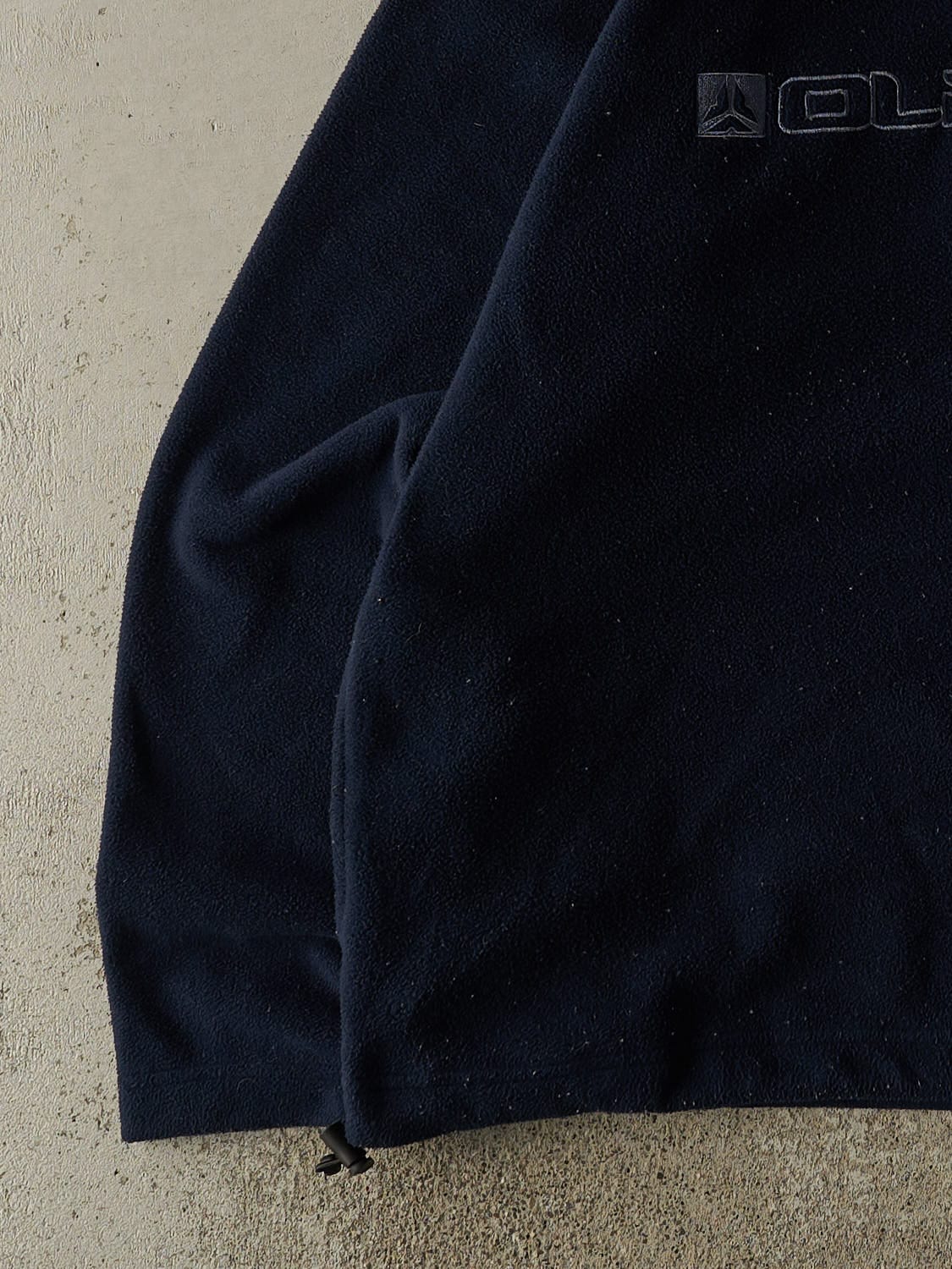 Vintage Y2K Navy Blue Old Navy Embroidered Quarter Zip Fleece (XL/XXL)