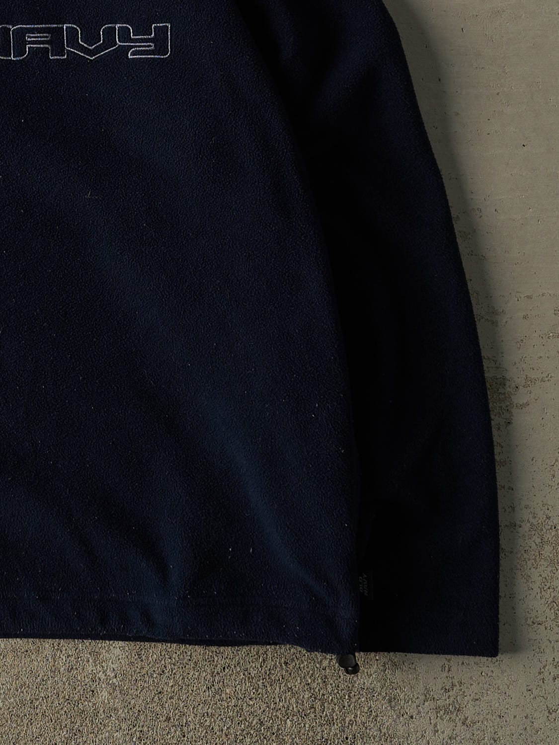 Vintage Y2K Navy Blue Old Navy Embroidered Quarter Zip Fleece (XL/XXL)