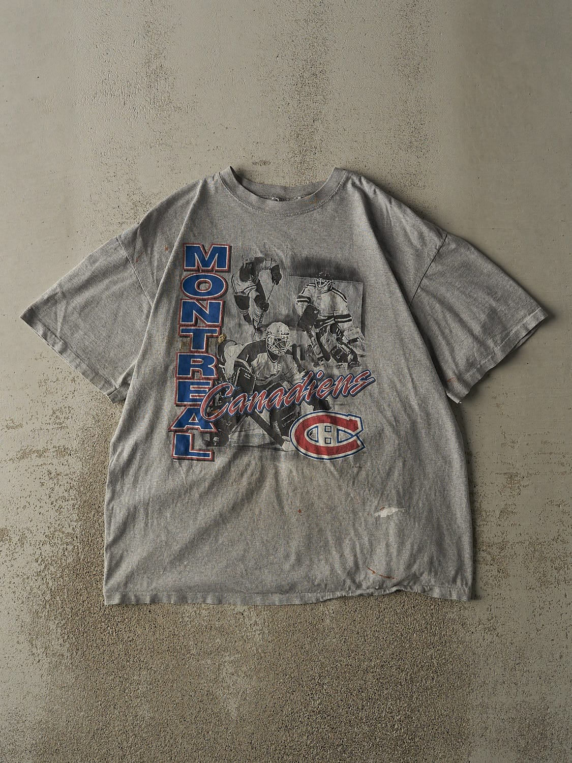 Vintage 90s Grey Montreal Canadiens Tee (L/XL)