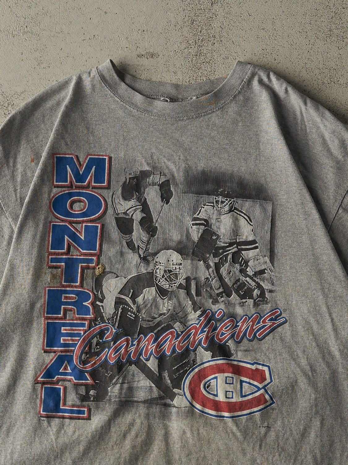 Vintage 90s Grey Montreal Canadiens Tee (L/XL)