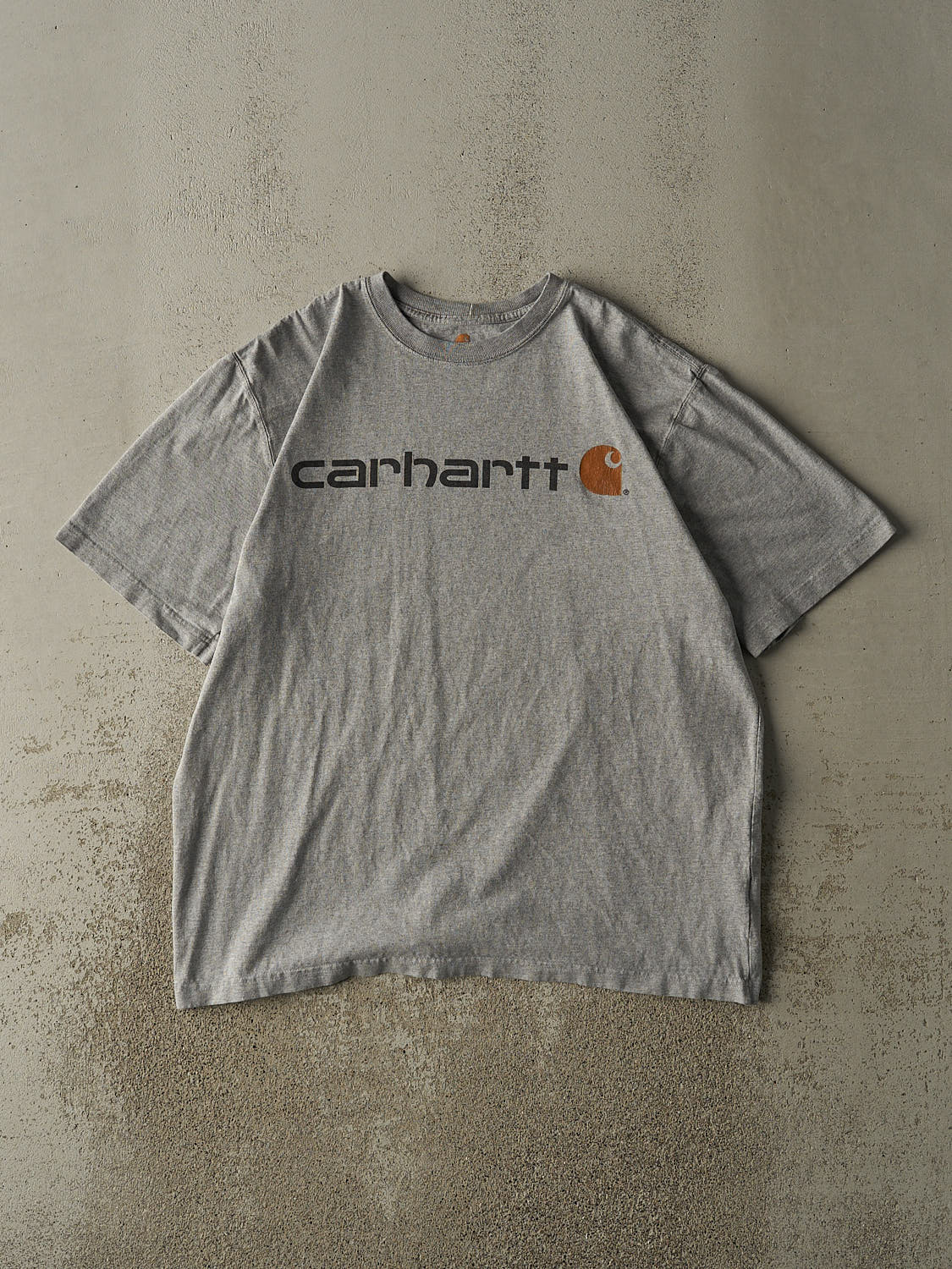 Vintage Y2K Grey Carhartt Logo Tee (L/XL)