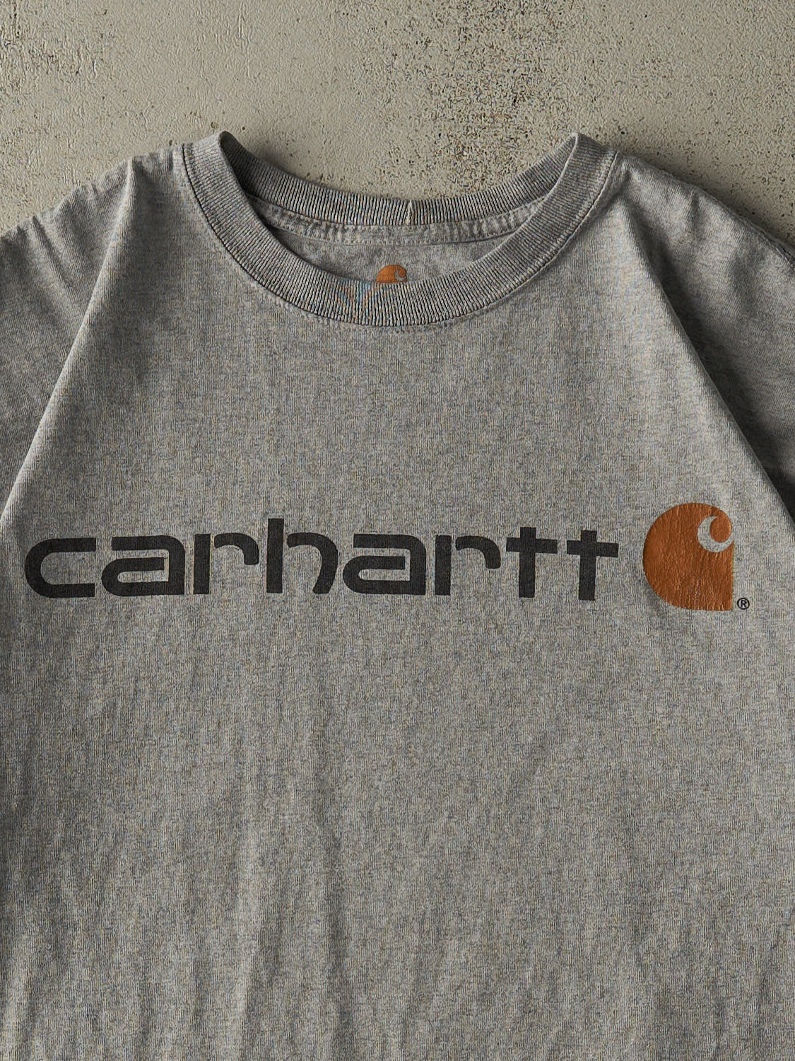 Vintage Y2K Grey Carhartt Logo Tee (L/XL)