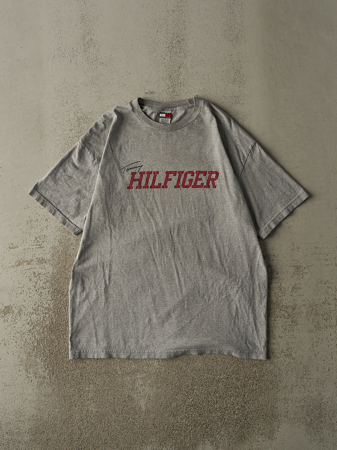 Vintage 90s Grey Tommy Hilfiger Tee (L/XL)