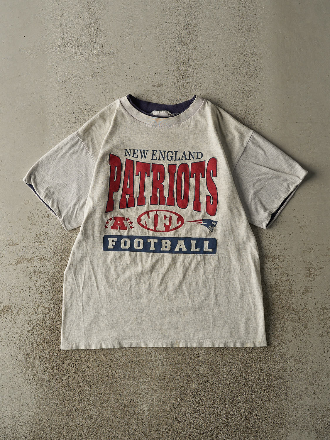 Vintage 93' Heather Grey New England Patriots Tee (L)