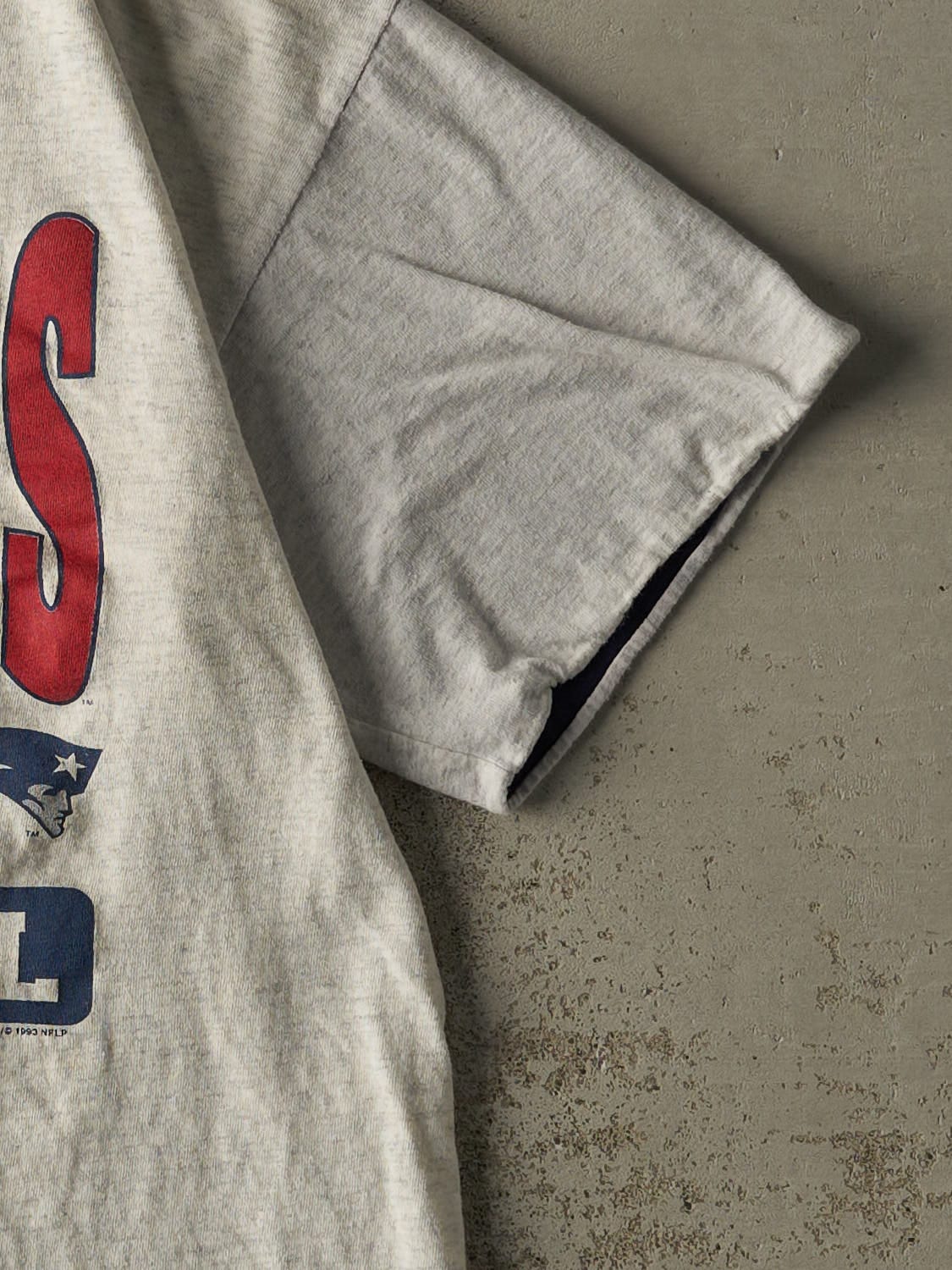Vintage 93' Heather Grey New England Patriots Tee (L)