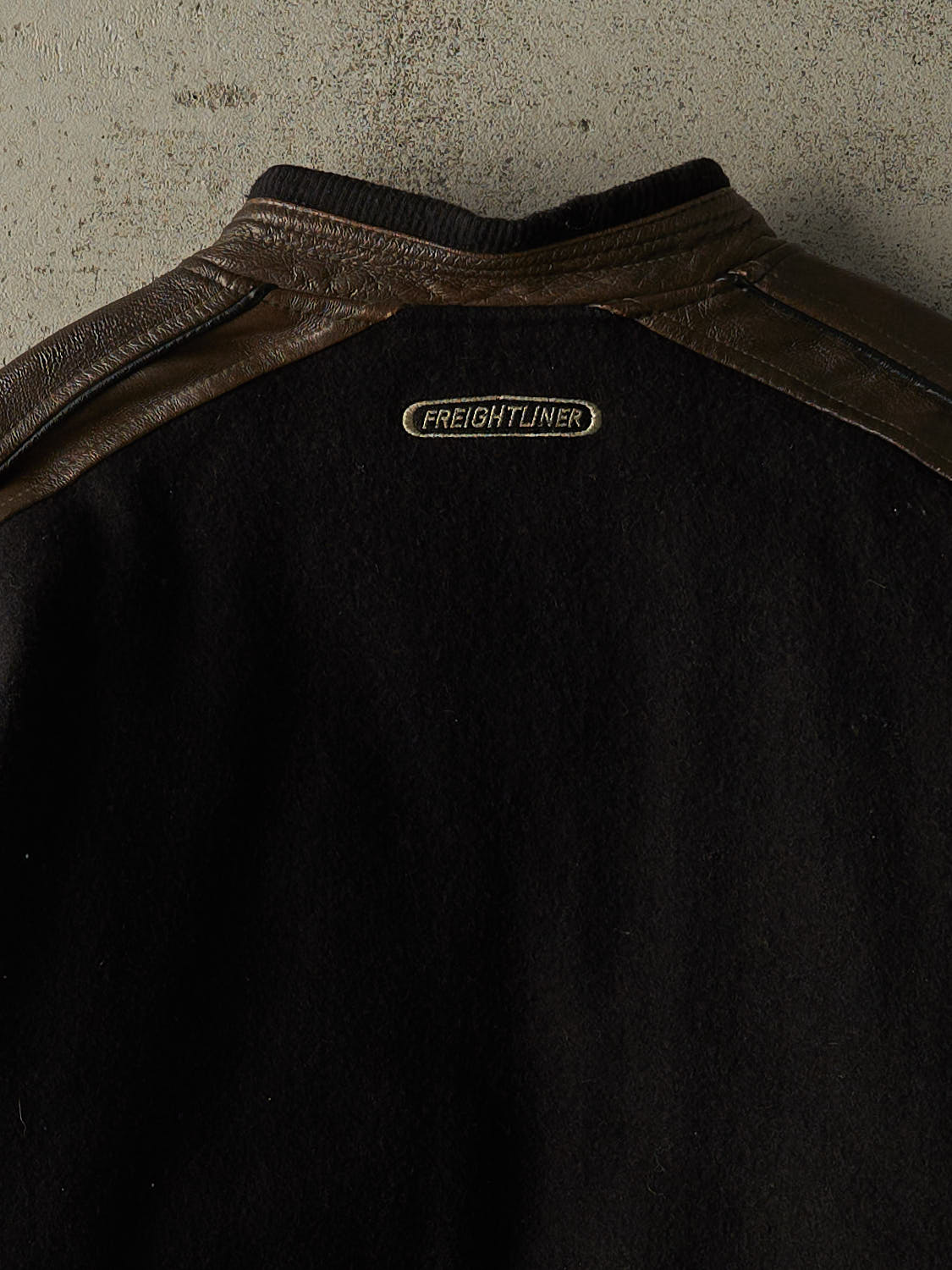 Vintage 90s Black & Brown Embroidered Varsity Jacket (M/L)
