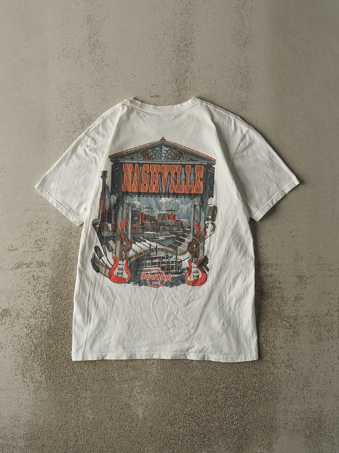 Vintage Y2K White Hard Rock Cafe Nashville Tee (M/L)
