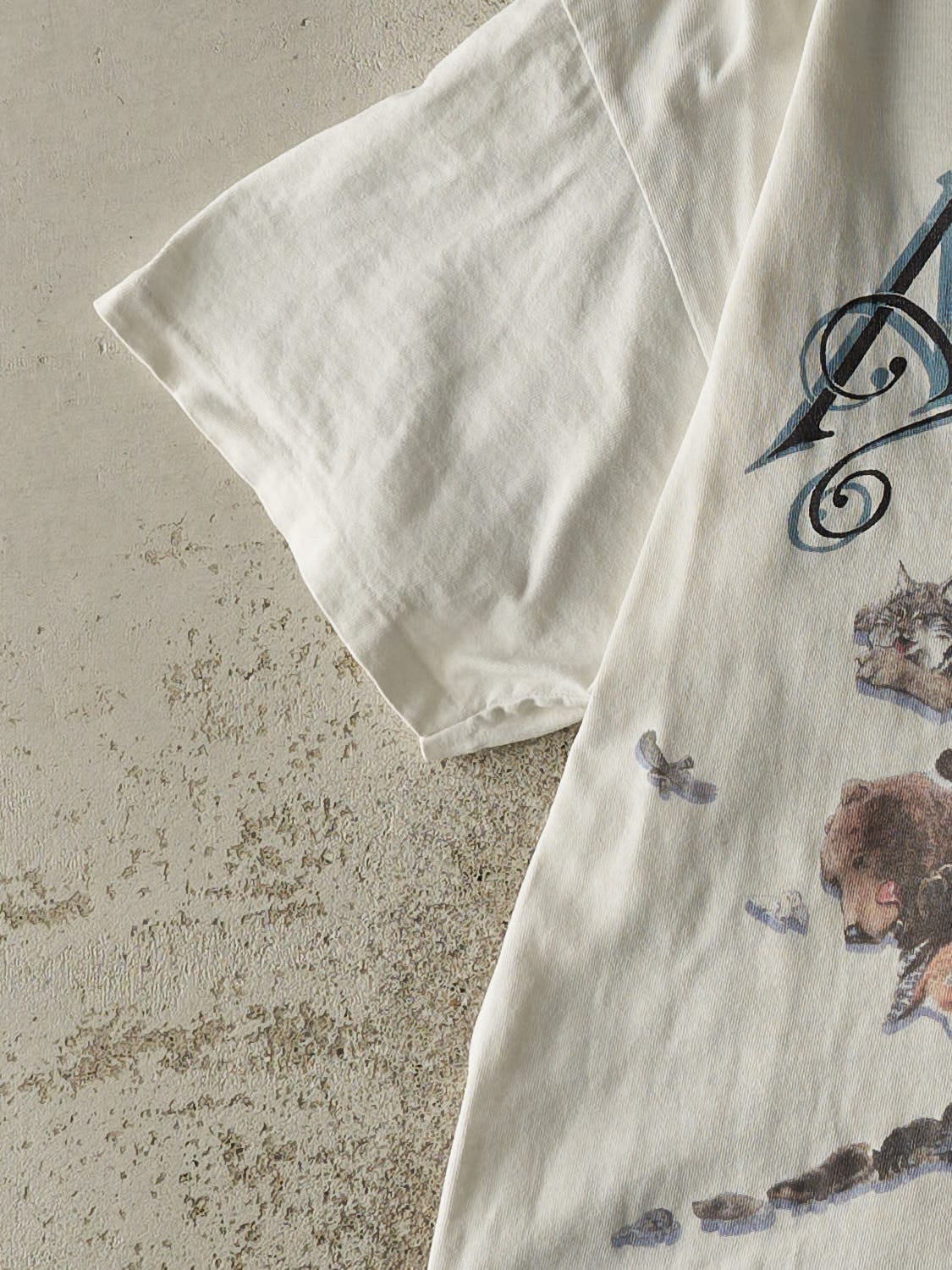 Vintage 90s White Alaska Nature Single Stitch Tee (L)