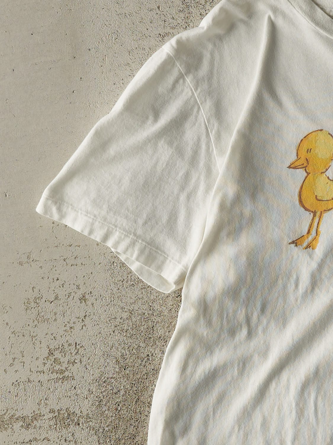 Vintage Y2K White "I Dig Chicks" Slogan Tee (S/M)