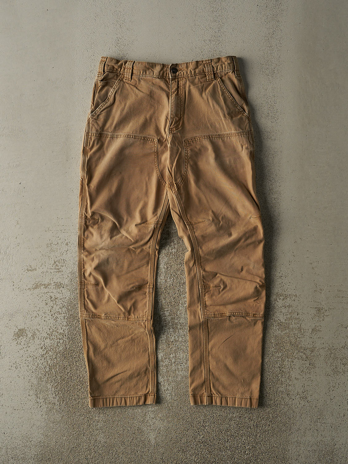 Vintage Y2K Beige Carhartt Double Knee Work Pants (32x31)