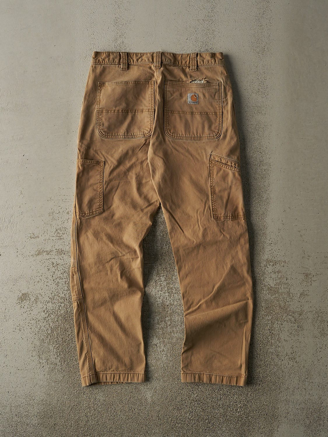 Vintage Y2K Beige Carhartt Double Knee Work Pants (32x31)