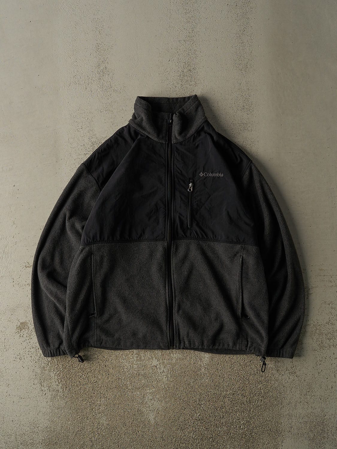 Vintage 90s Charcoal Grey & Black Columbia Zip Up Fleece (L)