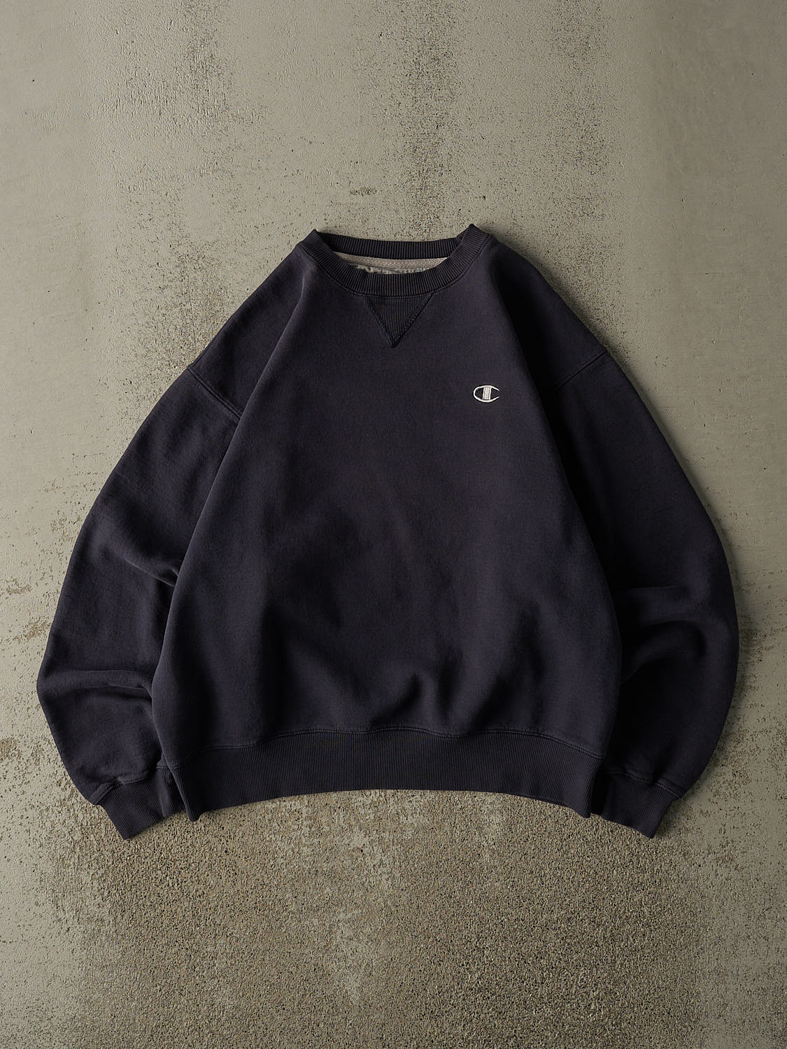 Vintage Y2K Navy Blue Champion Embroidered Crewneck (M/L)