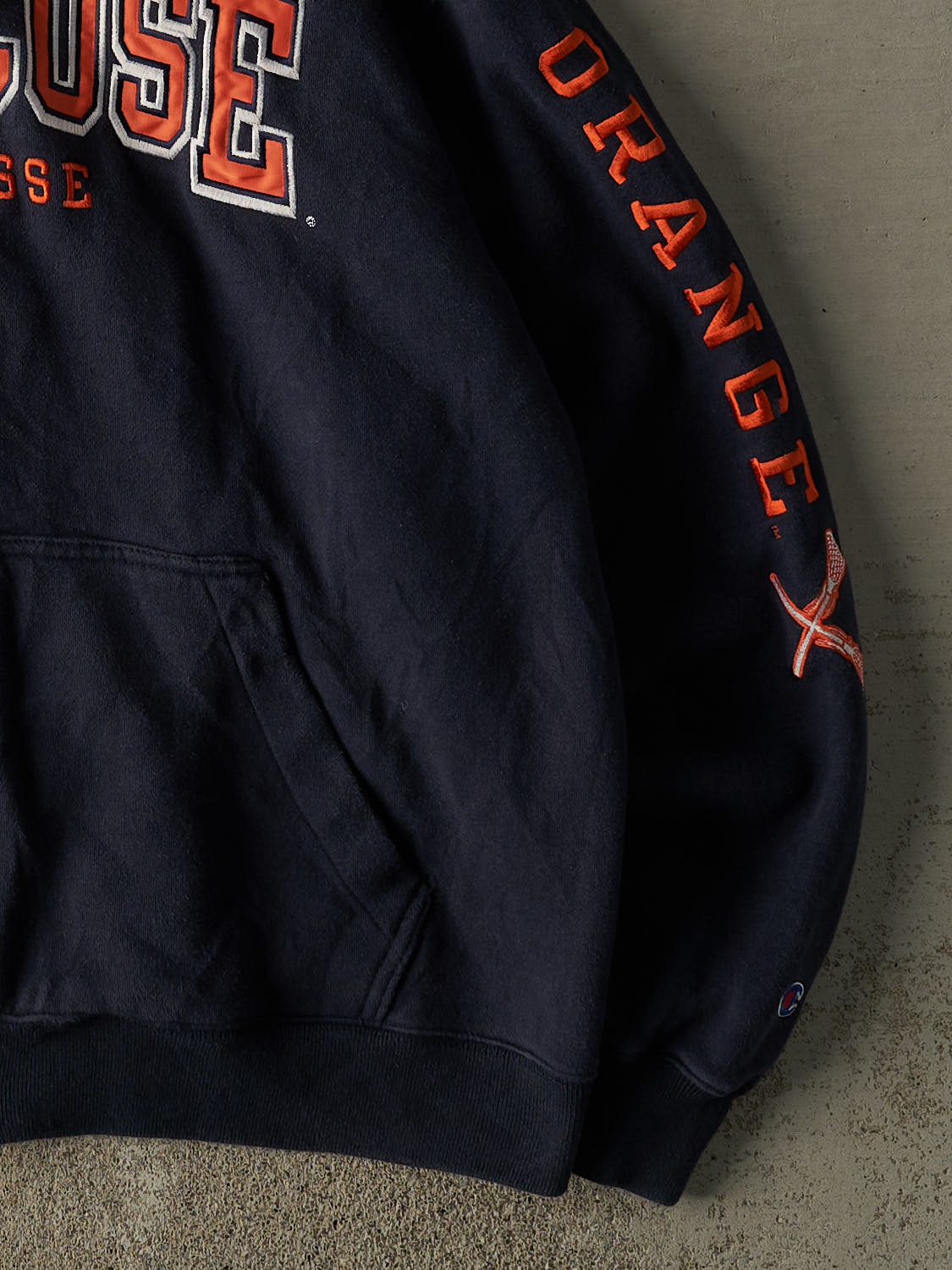 Vintage Y2K Navy Blue Champion Syracuse University Lacrosse Zip Up Hoodie (XL/XXL)