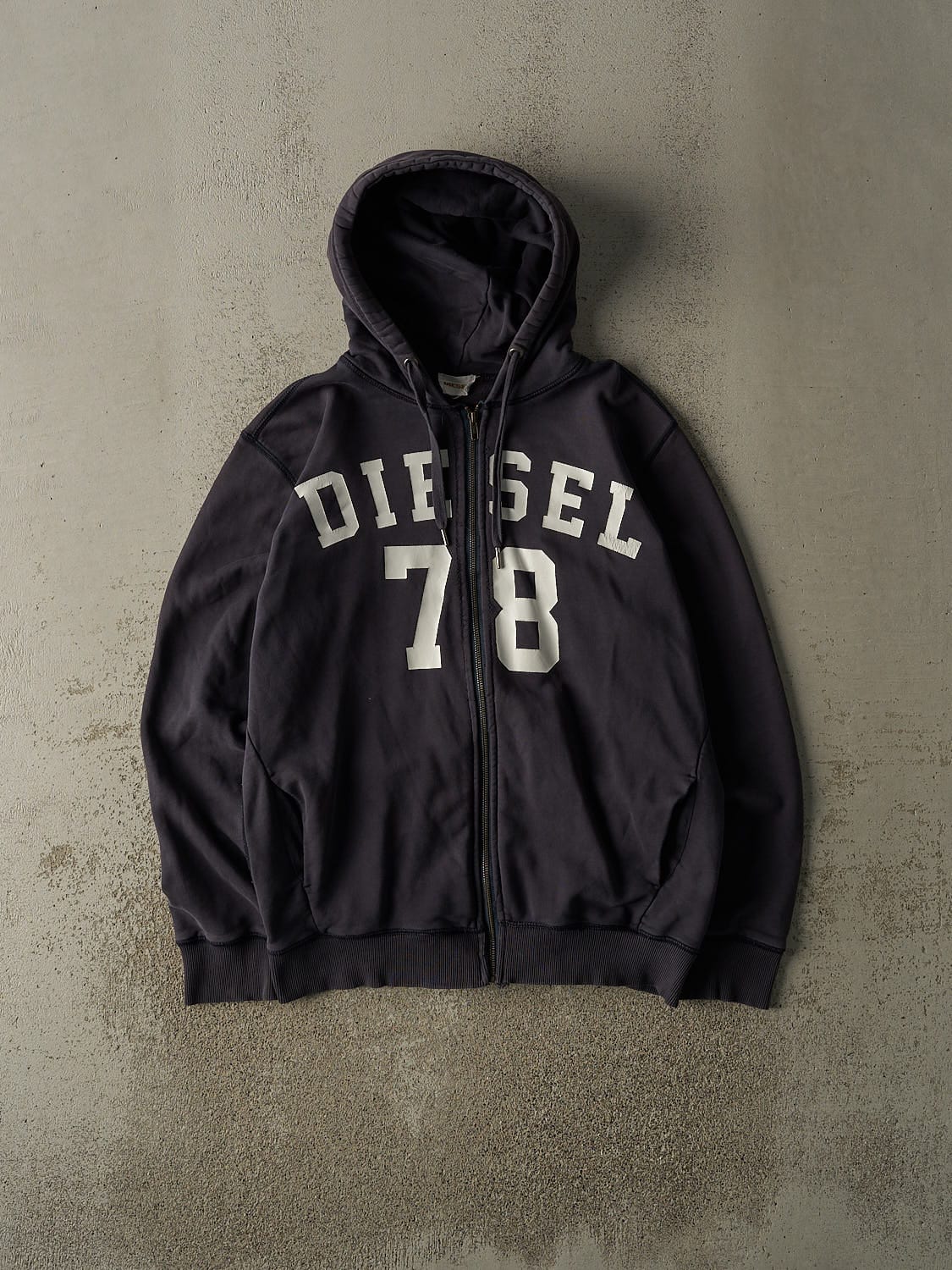 Vintage Y2K Navy Blue Diesel Zip Up Hoodie (M/L)