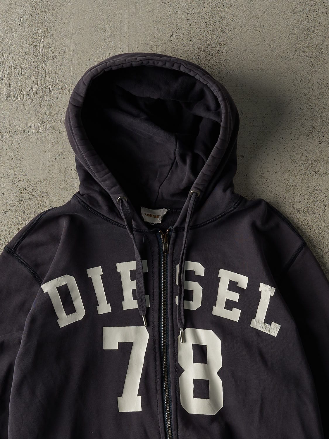 Vintage Y2K Navy Blue Diesel Zip Up Hoodie (M/L)