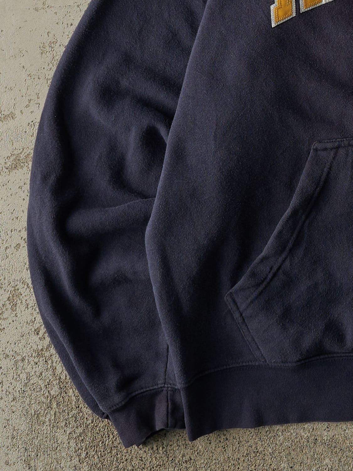 Vintage Y2K Navy Blue University of Michigan Embroidered Hoodie (XL/XXL)