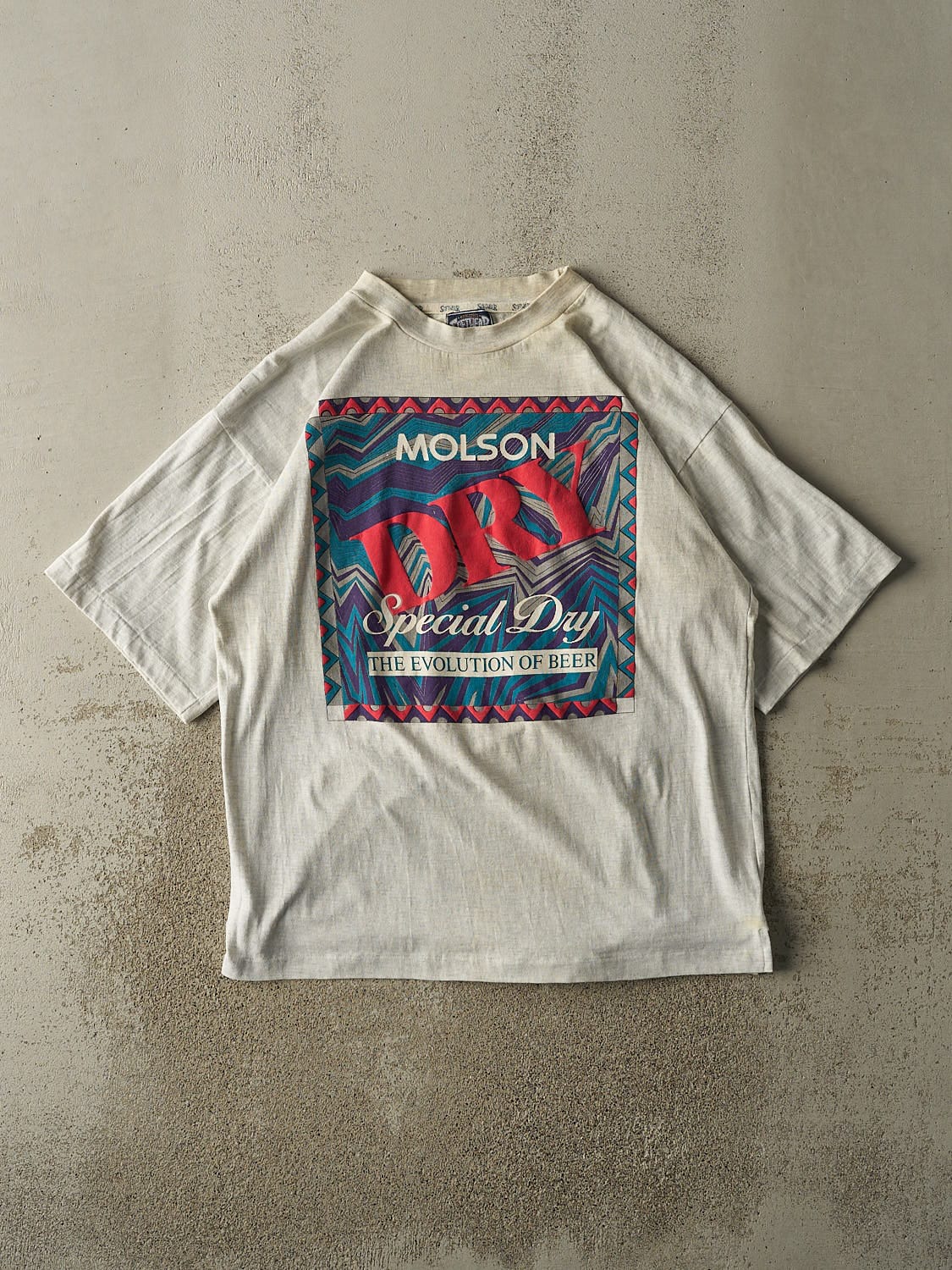 Vintage 80s Heather Grey Molson Dry Tee (XL)