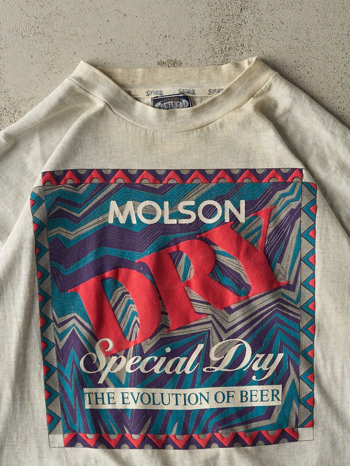 Vintage 80s Heather Grey Molson Dry Tee (XL)