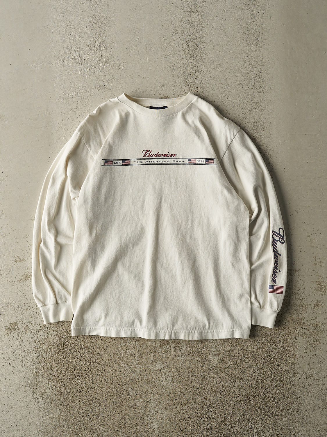 Vintage 90s White Budweiser Long Sleeve (S/M)