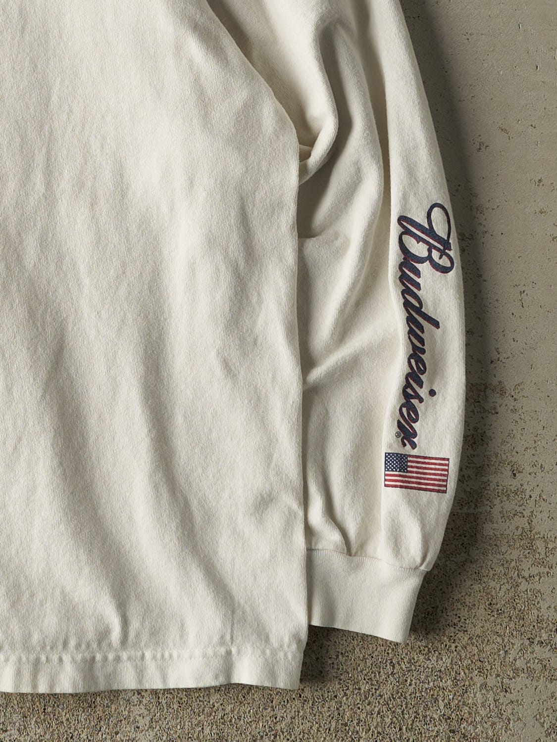 Vintage 90s White Budweiser Long Sleeve (S/M)