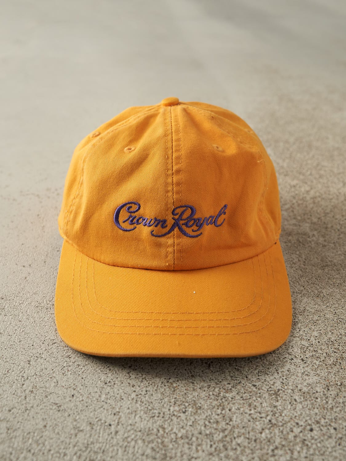 Vintage 90s Yellow Crown Royal Embroidered Velcro Hat (O/S)