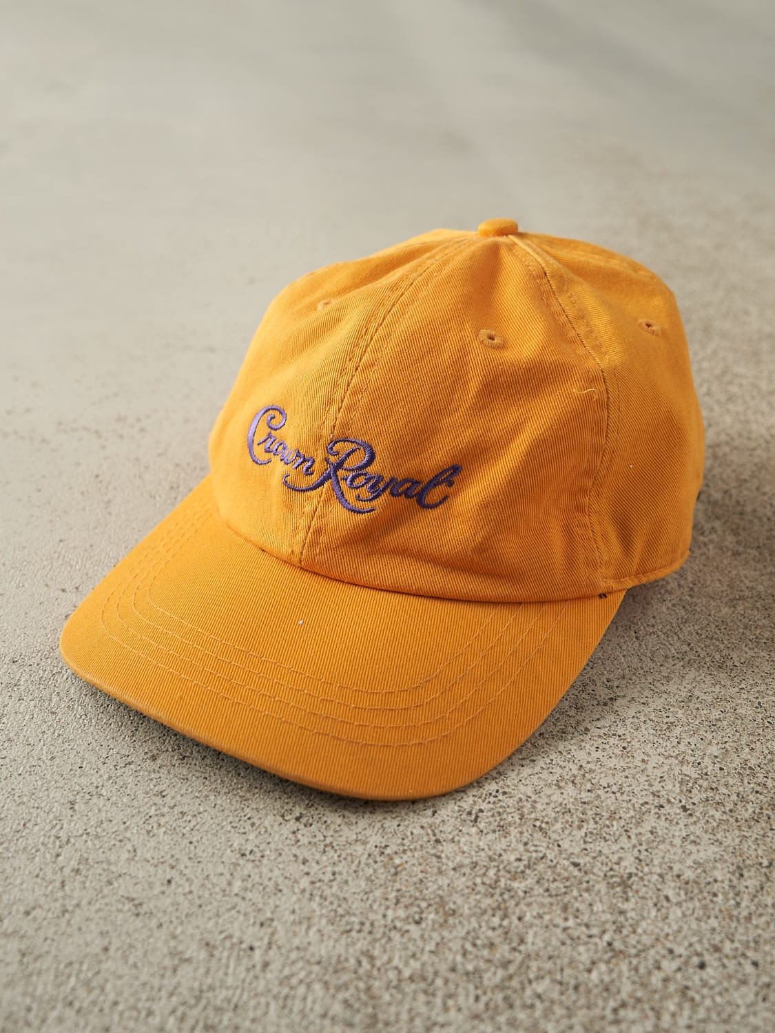 Vintage 90s Yellow Crown Royal Embroidered Velcro Hat (O/S)