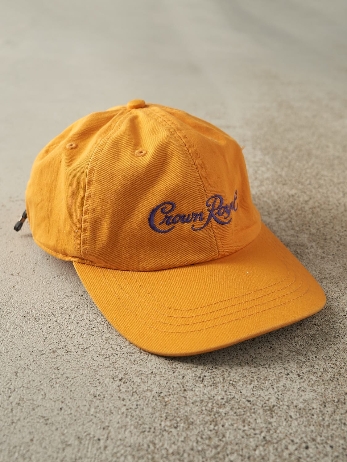 Vintage 90s Yellow Crown Royal Embroidered Velcro Hat (O/S)