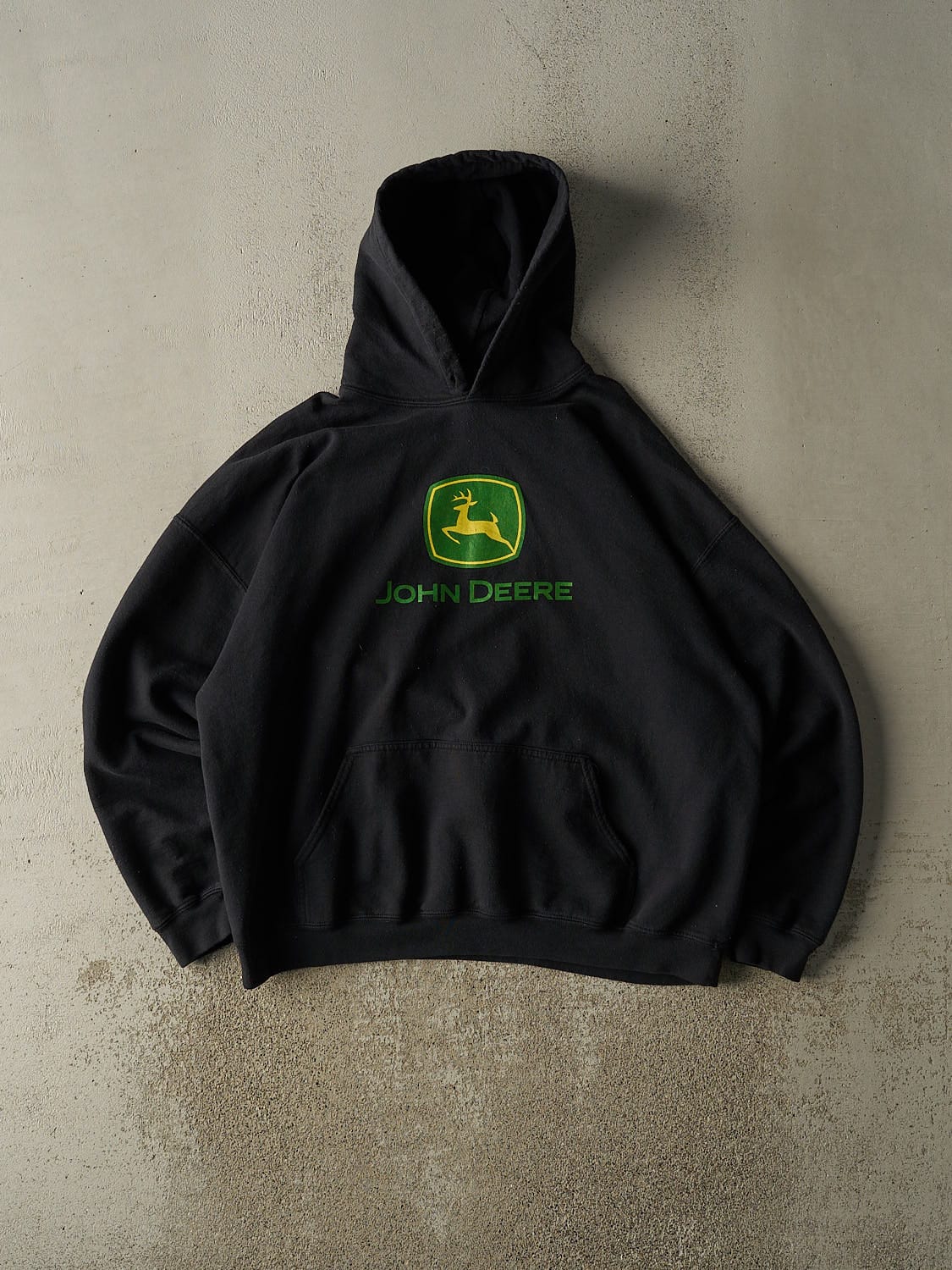 Vintage 90s Black John Deere Hoodie (XL)