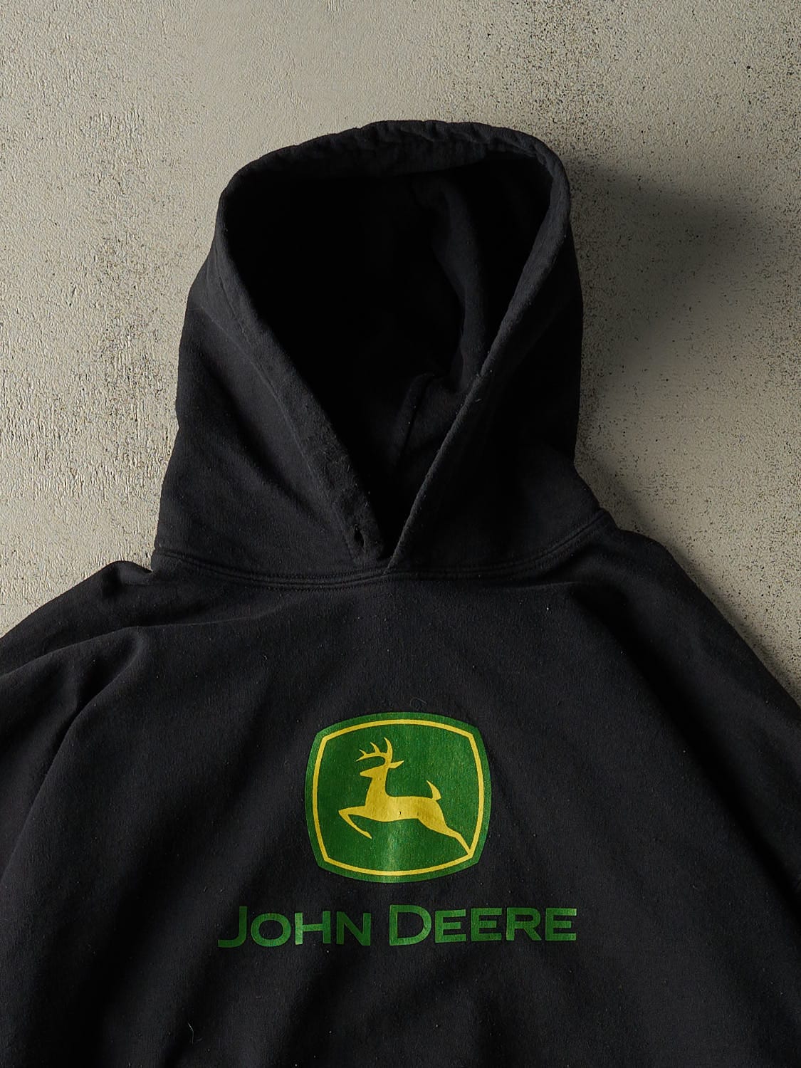 Vintage 90s Black John Deere Hoodie (XL)