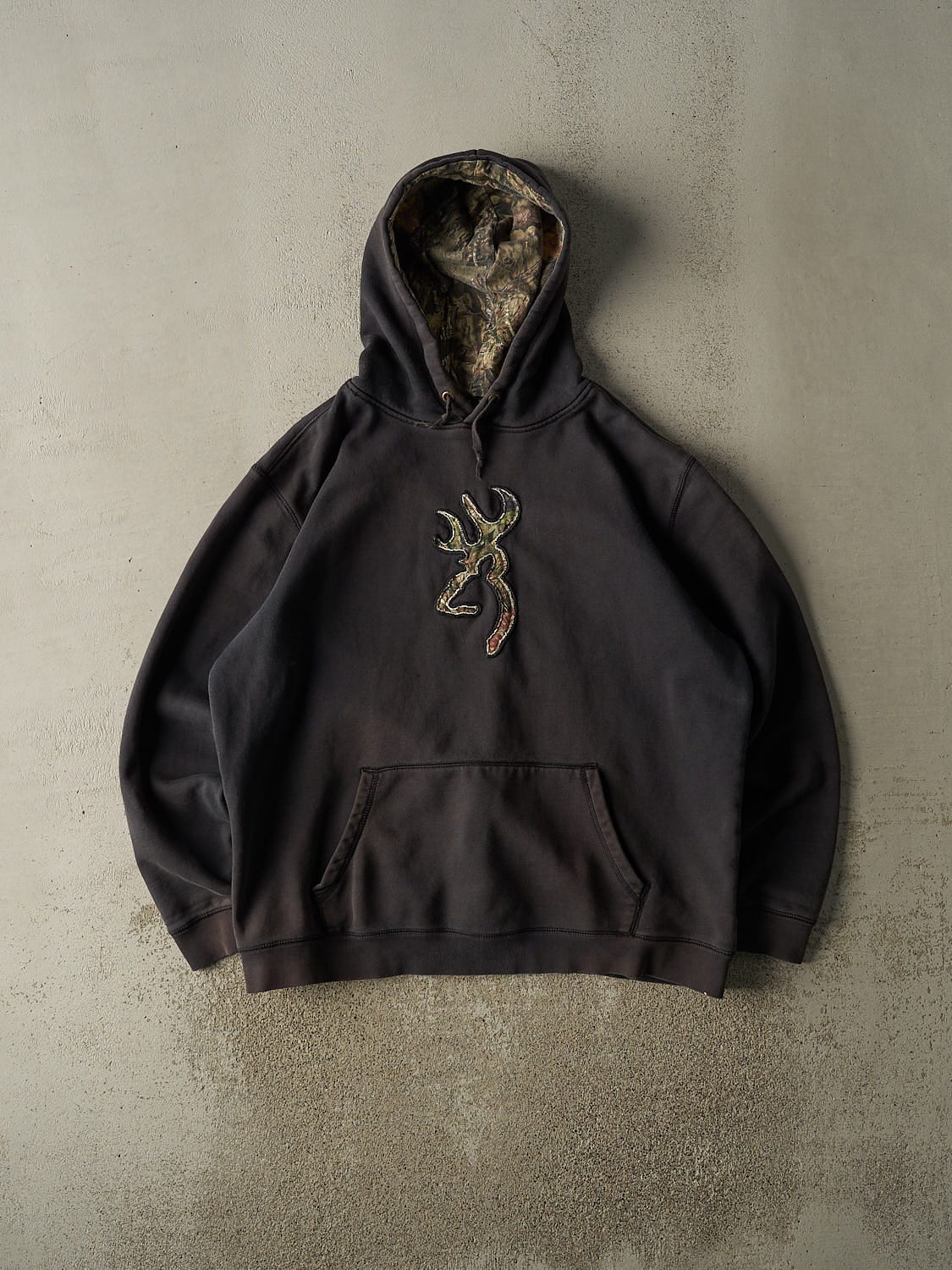 Vintage 90s Faded Black Browning Logo Hoodie (XL/XXL)