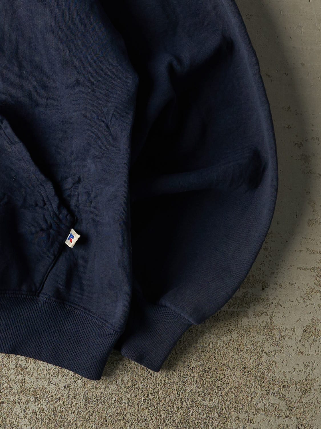 Vintage 90s Navy Blue Russell Athletic Blank Hoodie (S/M)
