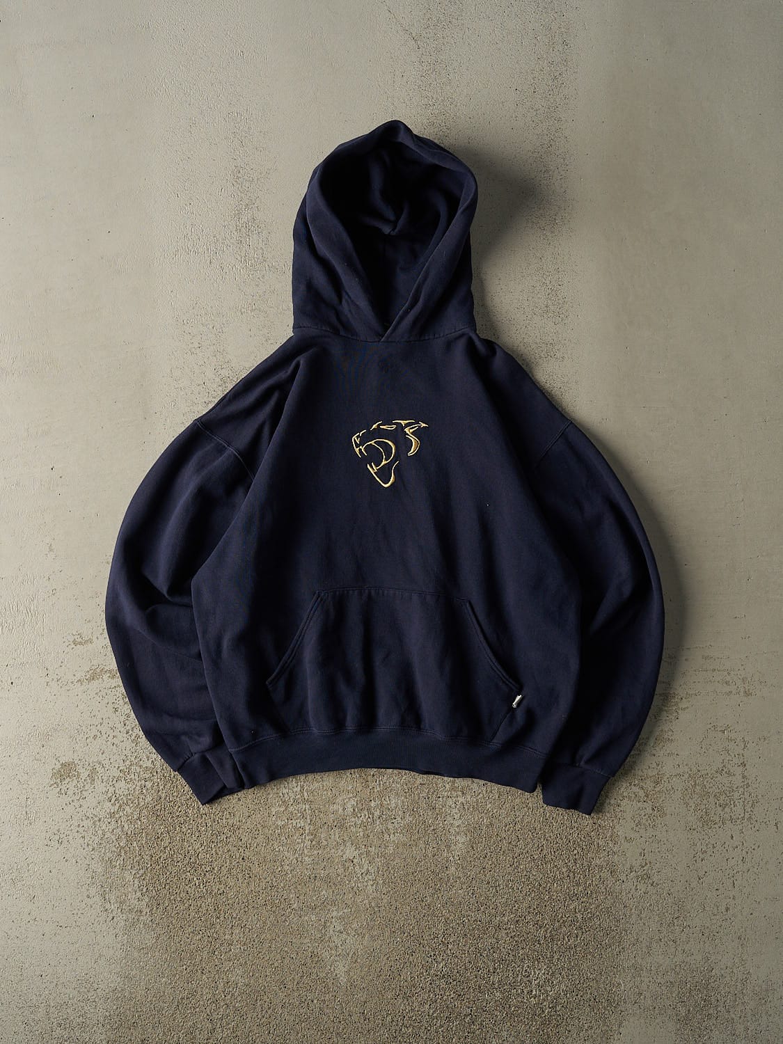 Vintage Y2K Navy Blue Russell Athletic Embroidered Hoodie (M/L)