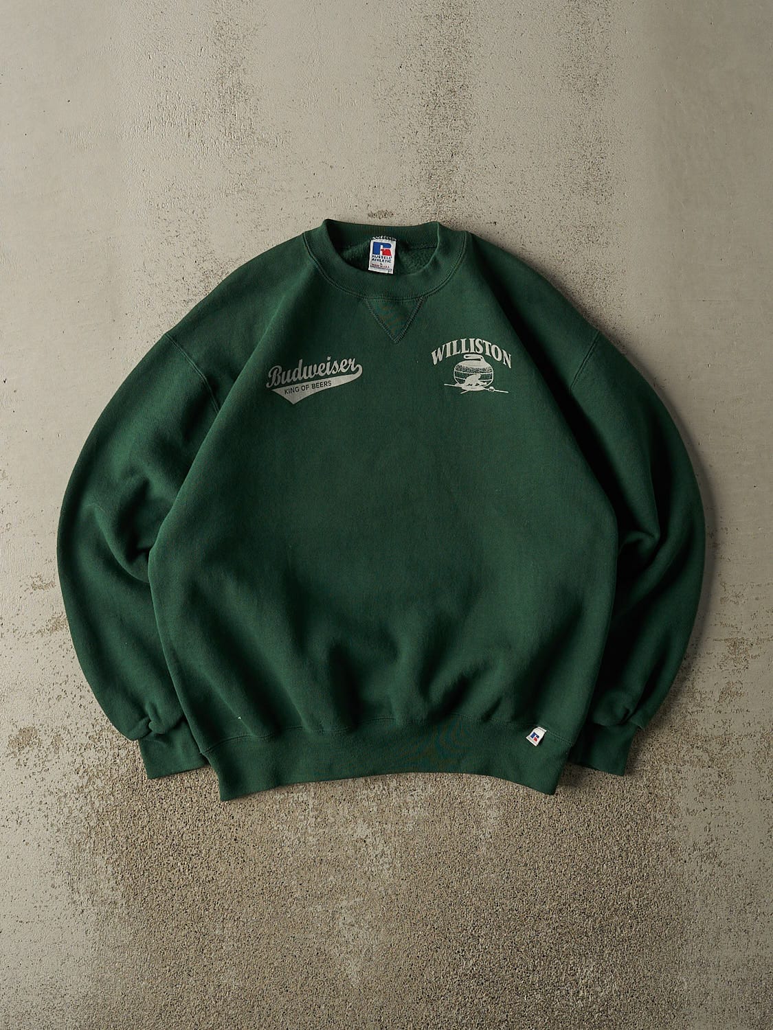 Vintage 90s Green Russell Athletic Budweiser Crewneck (M/L)