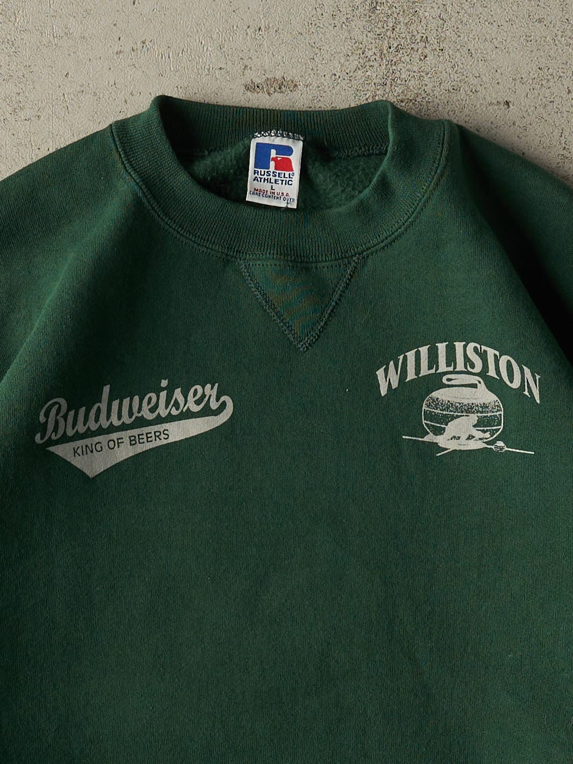 Vintage 90s Green Russell Athletic Budweiser Crewneck (M/L)