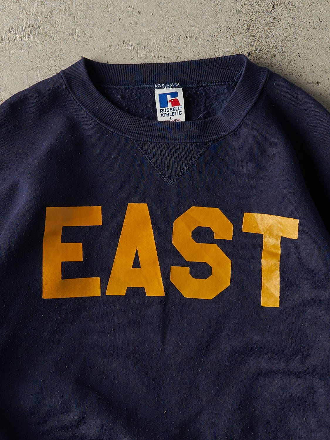 Vintage 90s Navy Blue Russell Athletic East Crewneck (M)