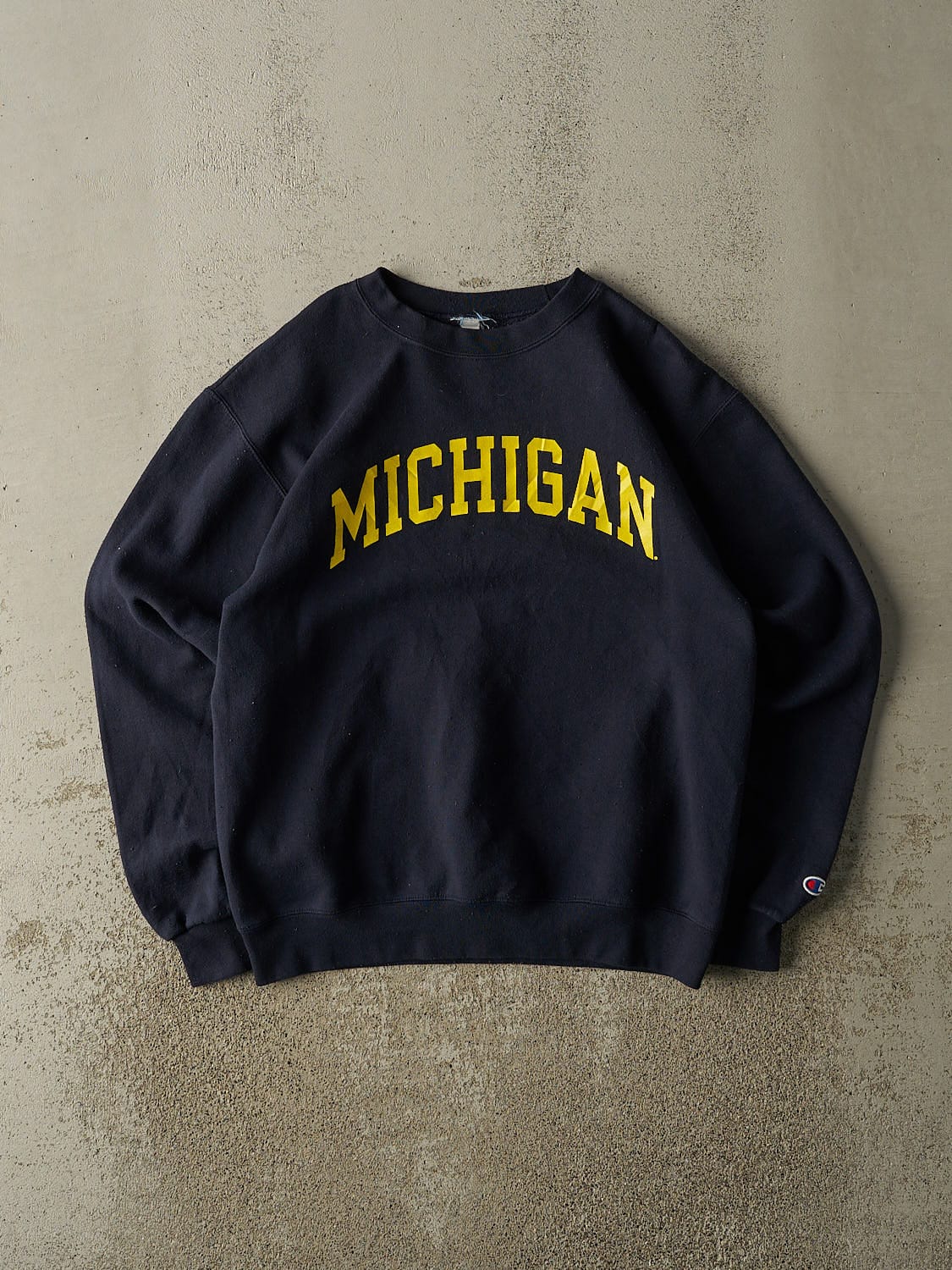 Vintage 90s Navy Blue Champion University of Michigan Crewneck (S/M)