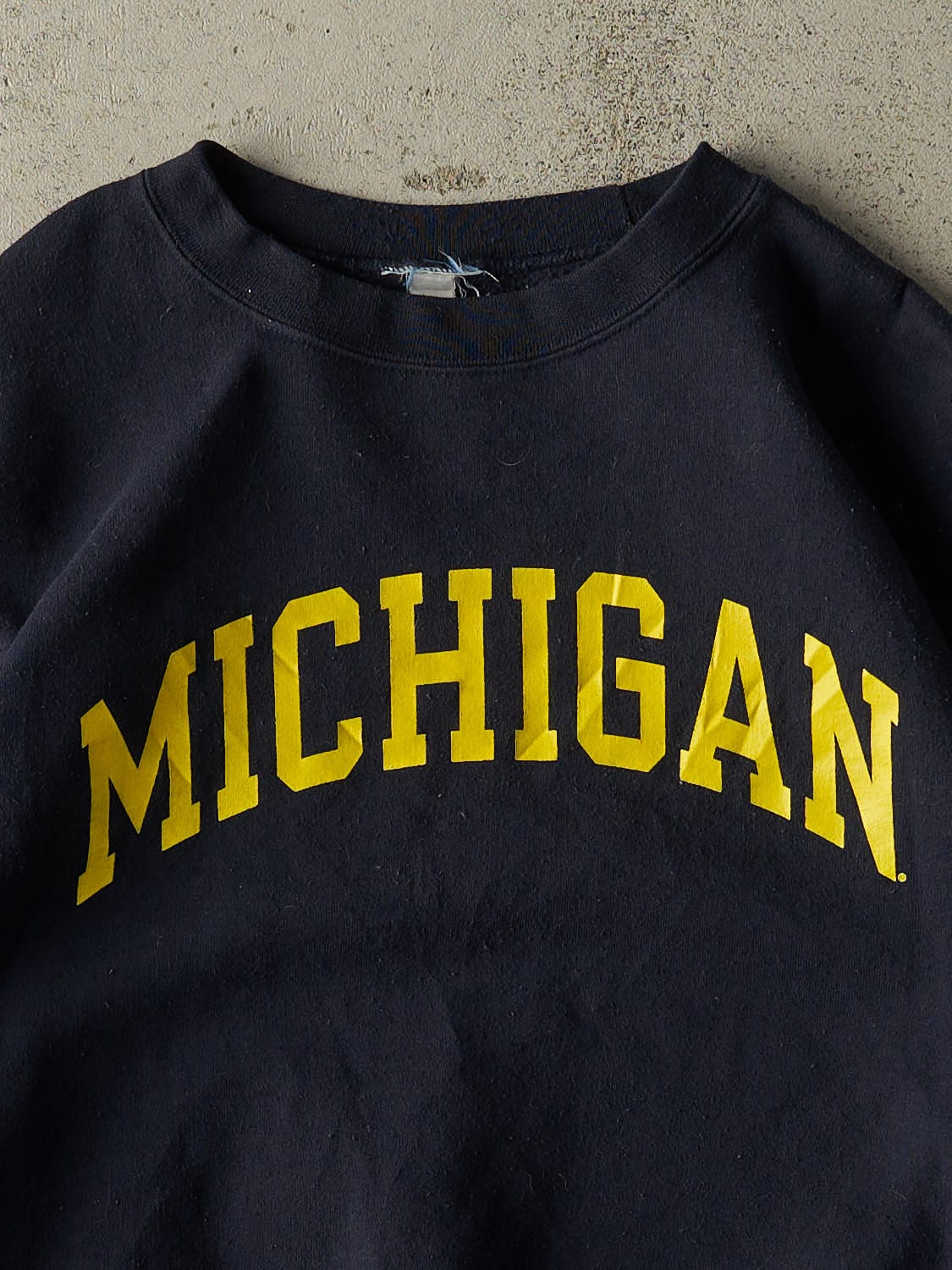 Vintage 90s Navy Blue Champion University of Michigan Crewneck (S/M)