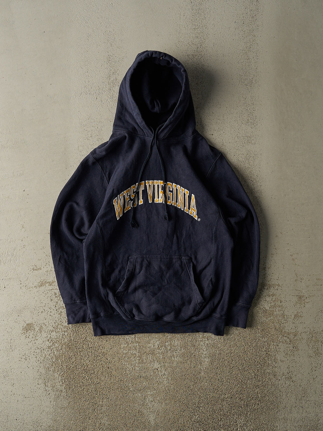 Vintage Y2K Navy Blue West Virginia University Hoodie (XS/S)