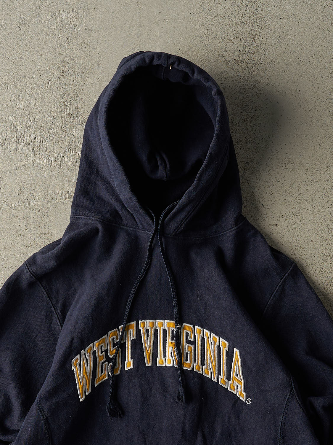 Vintage Y2K Navy Blue West Virginia University Hoodie (XS/S)