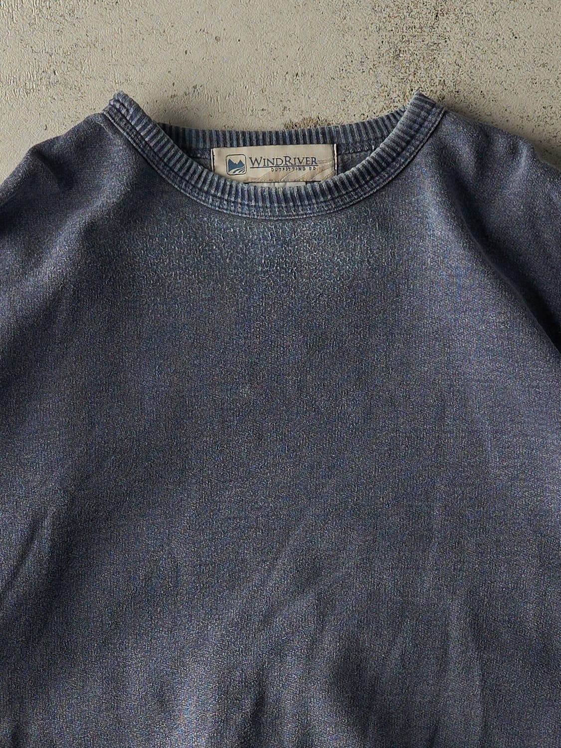 Vintage 90s Washed Blue Wind River Blank Crewneck (XL/XXL)