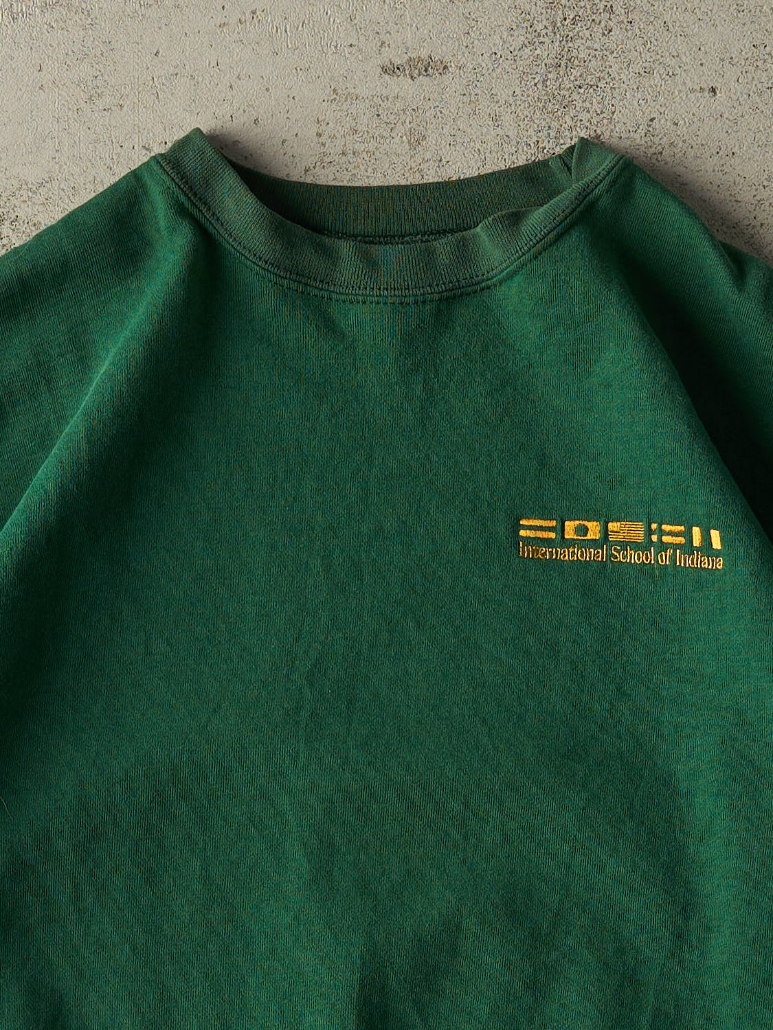 Vintage 90s Green International School of Indiana Crewneck (M/L)