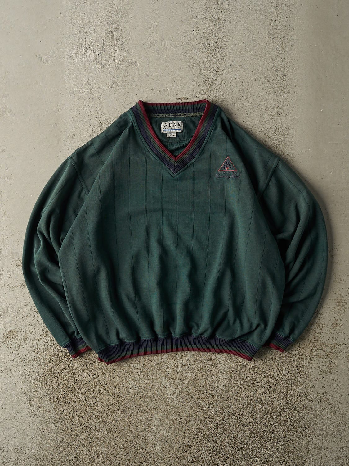 Vintage 90s Green Indiana Country Club V-Neck Sweatshirt (L/XL)
