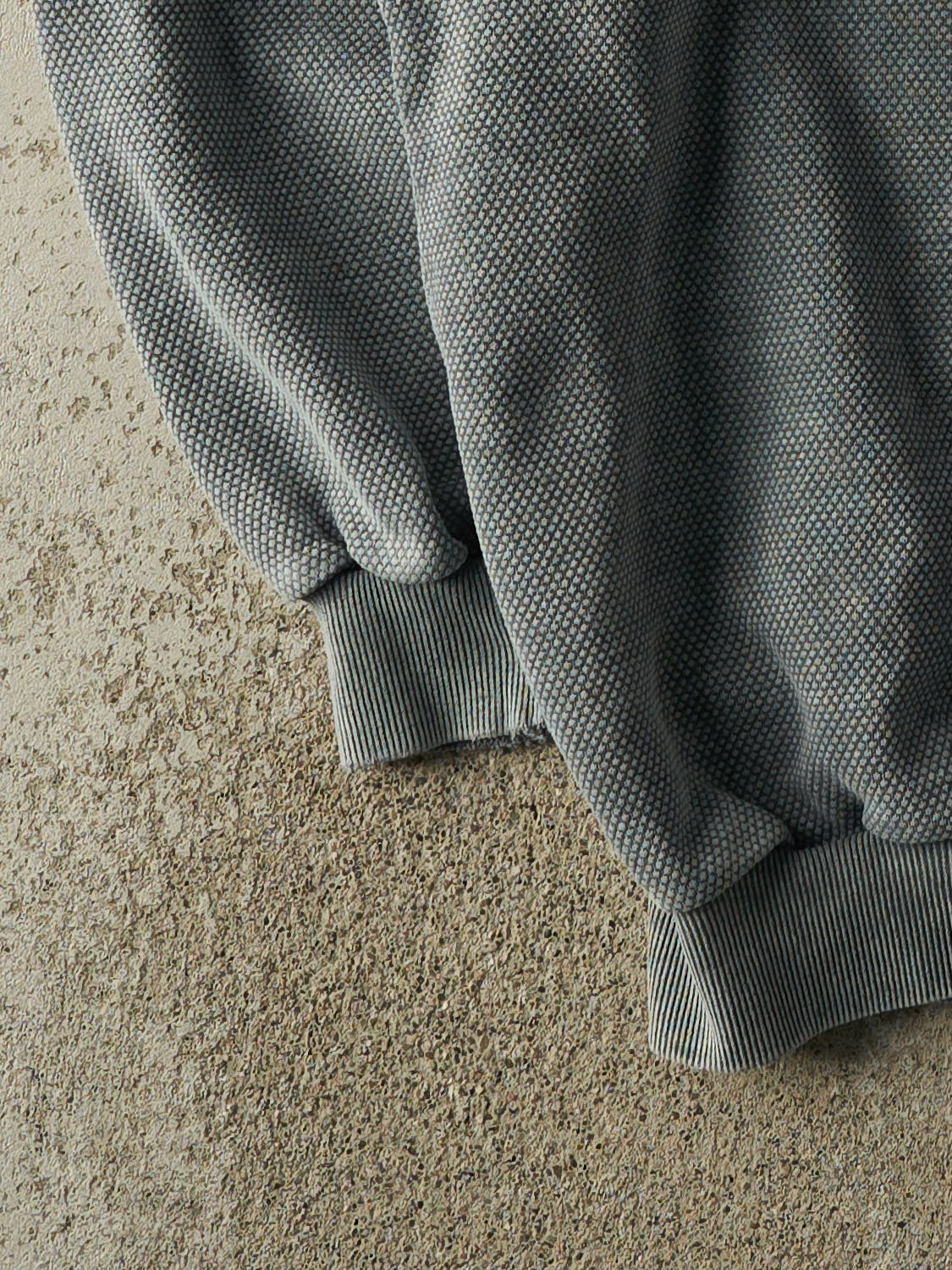 Vintage 90s Washed Blue English Bay Textured Quarter Zip Sweater (XL/XXL)