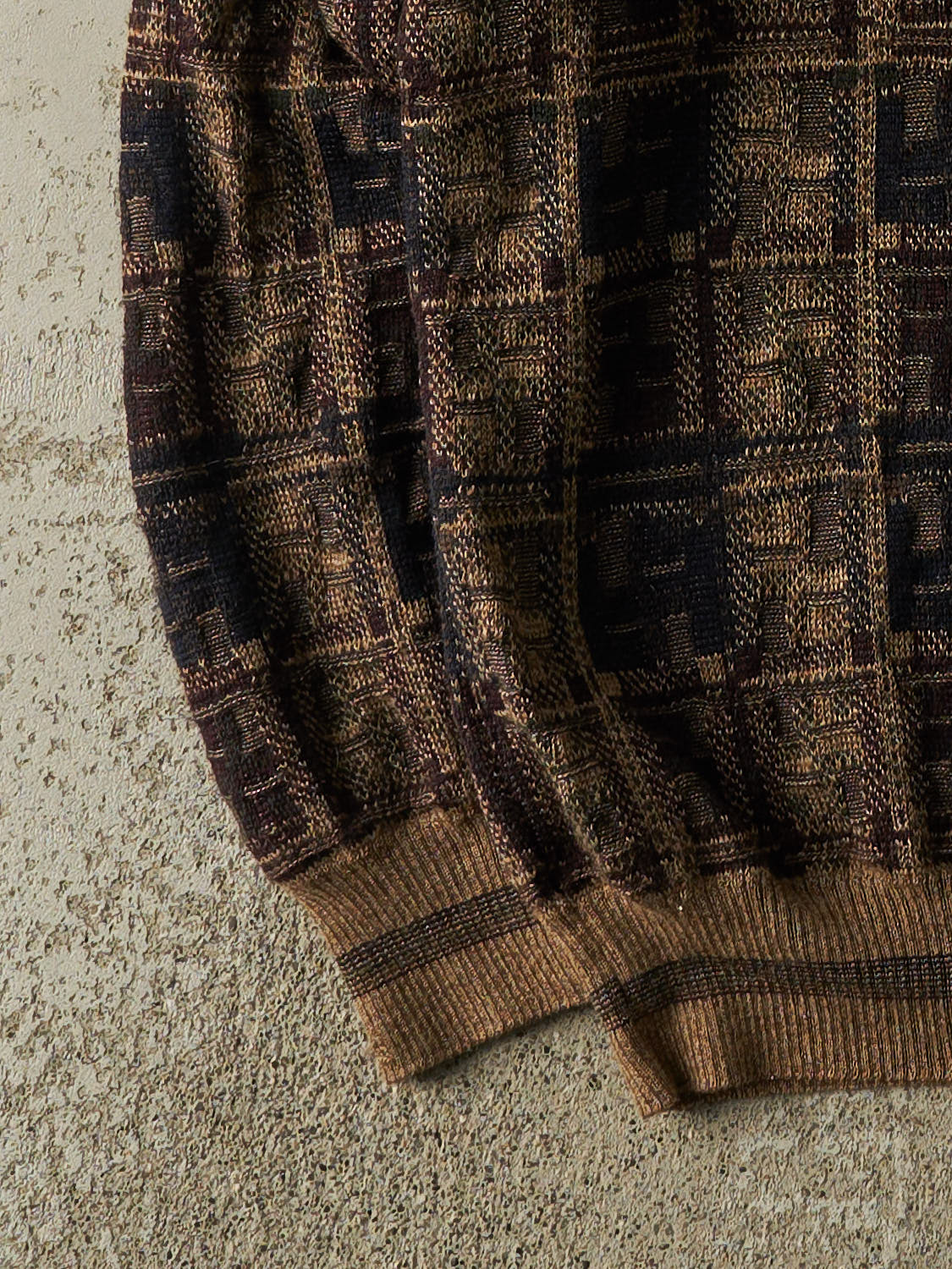 Vintage 90s Brown Patterned Wool Knit (S/M)